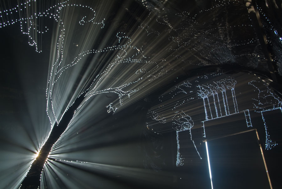 nterior of Carbon Obscura with sun projections - fog state, artist, lloyd godman