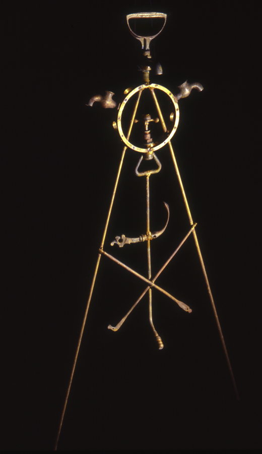 Fill conductive Artifact X male dividers -1993 - Constructed Found Objects - Brass - from Death of a River - Lake Fill Series - Lloyd Godman